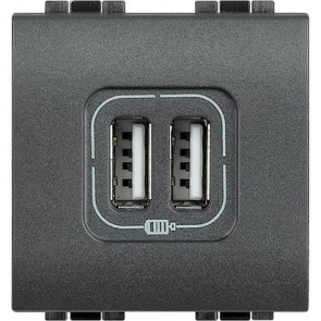 Caricatore USB 2 Posti Serie Civili Bticino LivingLight L4285C2